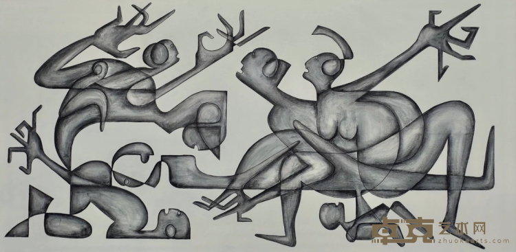 《guERRE-IV》 Jean Luc Feugeas 130×72cm Acrylic on Canvas