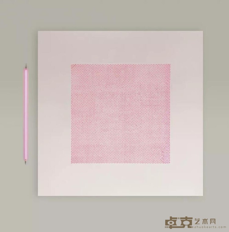 真实的假象 - 粉红 陈彧凡 200×200cm 2016 布面丙烯综合技法, 工业霓虹灯