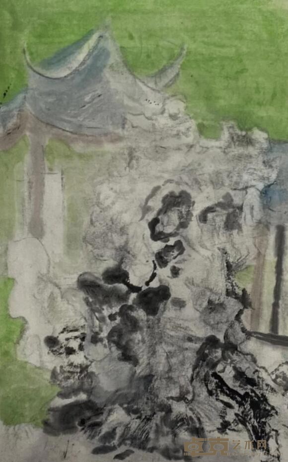 《园系列一》 秦臻 22x34.5cm 2020年 纸本水墨