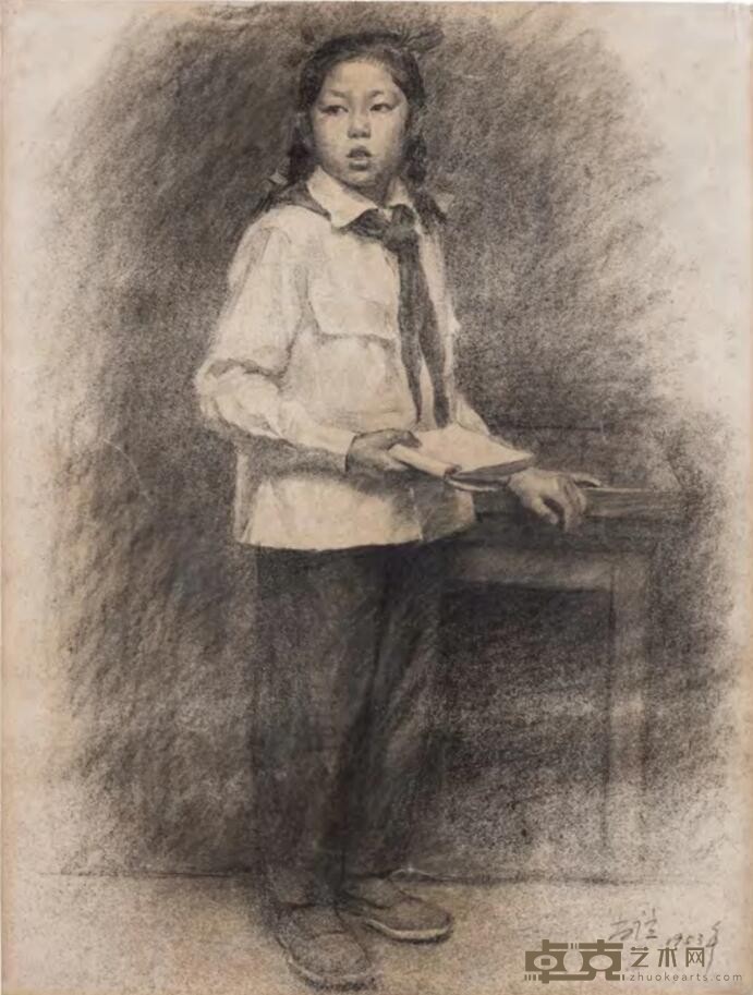 《女孩像》 靳尚谊 76.5x58cm 1953年 铅笔