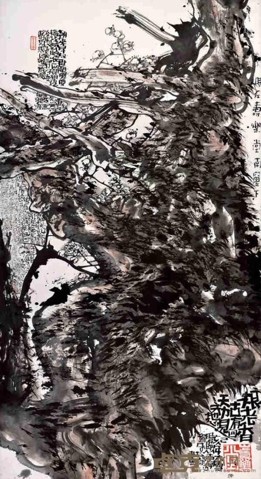 《数点梅花天地心》 朱松发 188×98cm