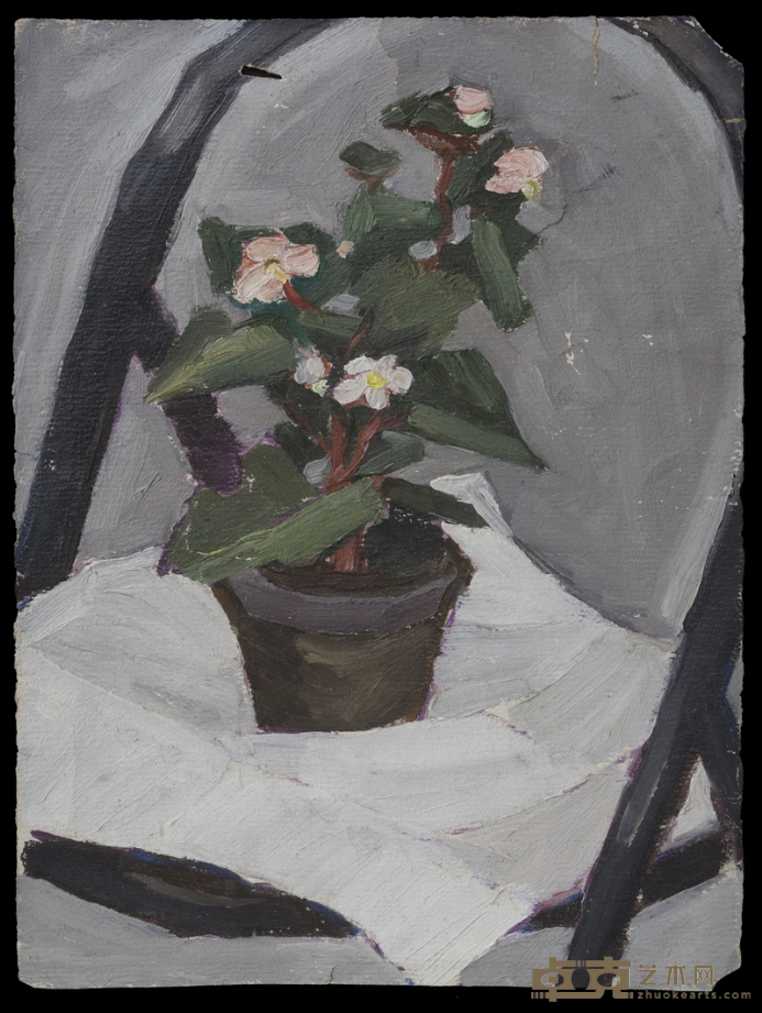 《花2 FlowerⅡ》 19.5x26cm 1968年 纸本油画_Oil painting on paper