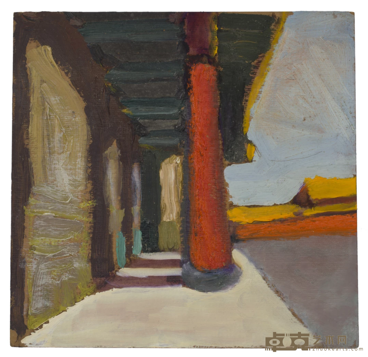 《故宫 Forbidden Palace》 18.8x19.2cm 1970年 纸本油画 _Oil on paper