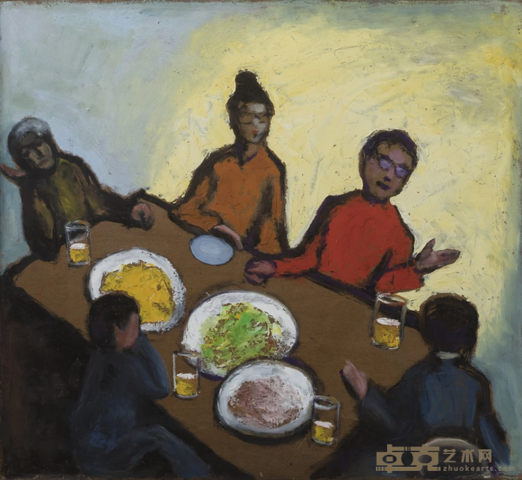 《夜谈 Night talk》 89x81cm 2009年 布面油画_Oil on canvas