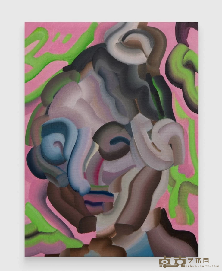 《霓虹灯下的女青年》 丁力 40x30cm 2019年 布上油画