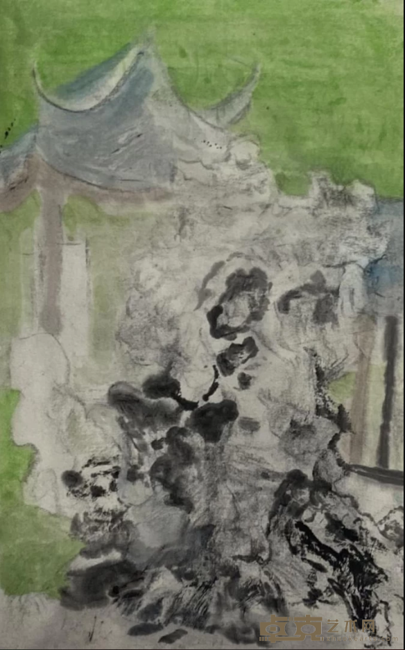 《园系列一》 秦臻 22x34.5cm 2020年 纸本水墨
