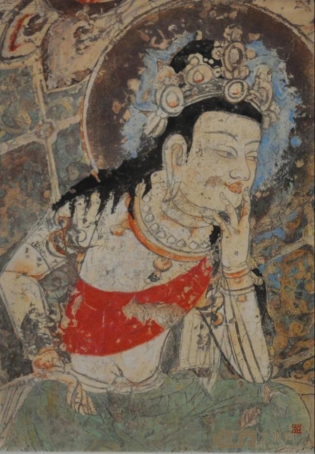 《思维菩萨》 韩卫盟 22x24cm 2019 岩彩作品