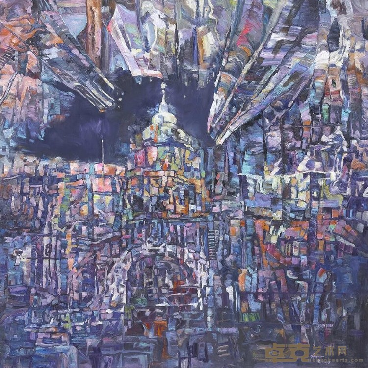 《璀璨都市 Bright city》 王维安 150x150cm 2019年