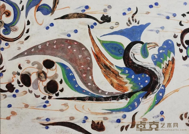 《青鸾》 金璐 43*60CM 2019 岩彩