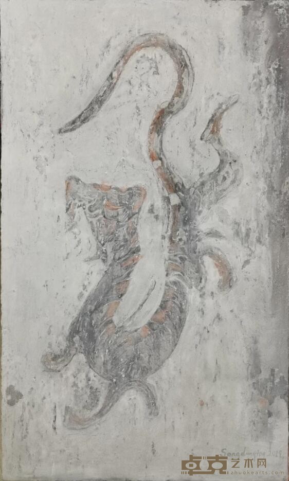 《龙》 宋丹青 60x100cm 2019 岩彩作品