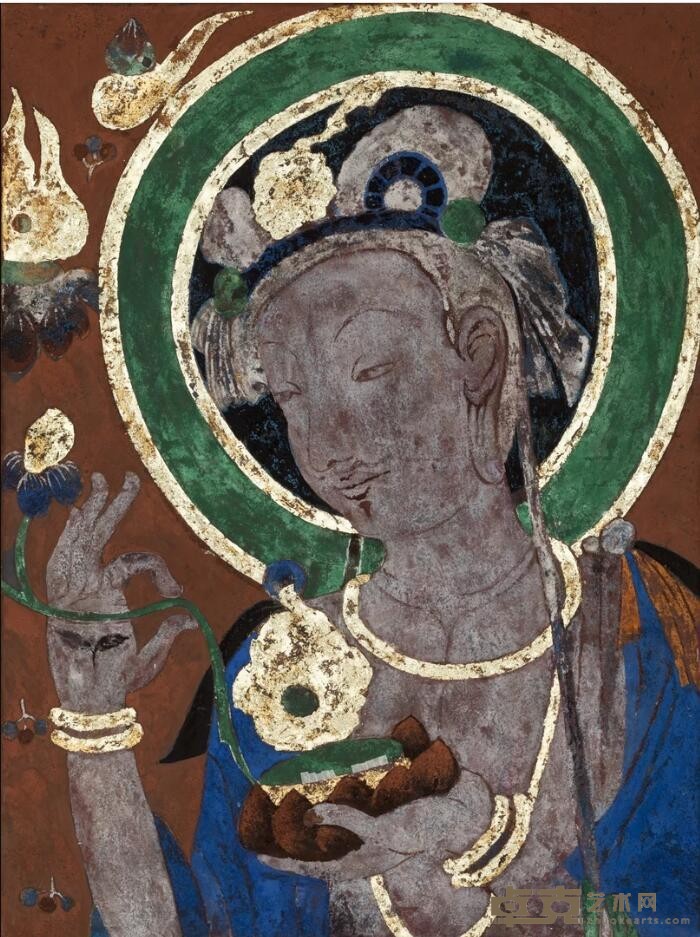 《敦煌壁画临摹》 鲍营 59.5x80cm 2019 岩彩作品