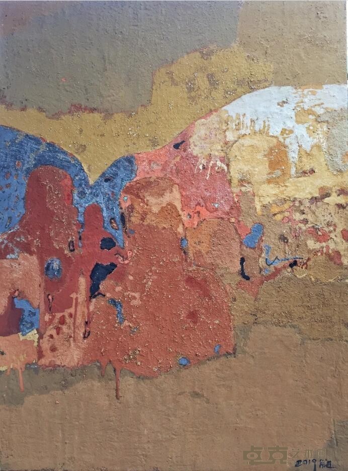 《佛光》 朱进 89*119CM 2019 岩彩