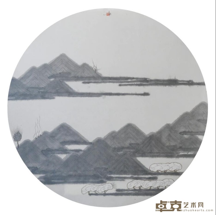 《东岳云起》 姚永强 D：85cm 宣纸水墨