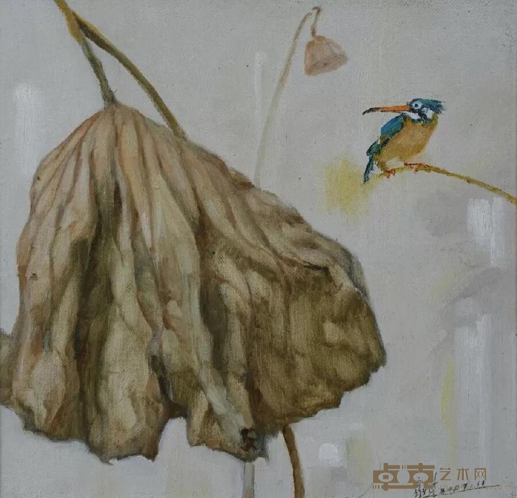 《残荷》 王家琪 30x30cm 2002年