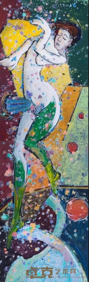 《浮生集No.156-侧卧的女人》 普鹏 40x50cmx4 2019年 布面丙烯