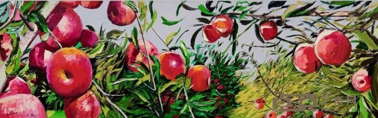 《昭通苹果》 洪浩昌 60x200cm 2020年 布面油画