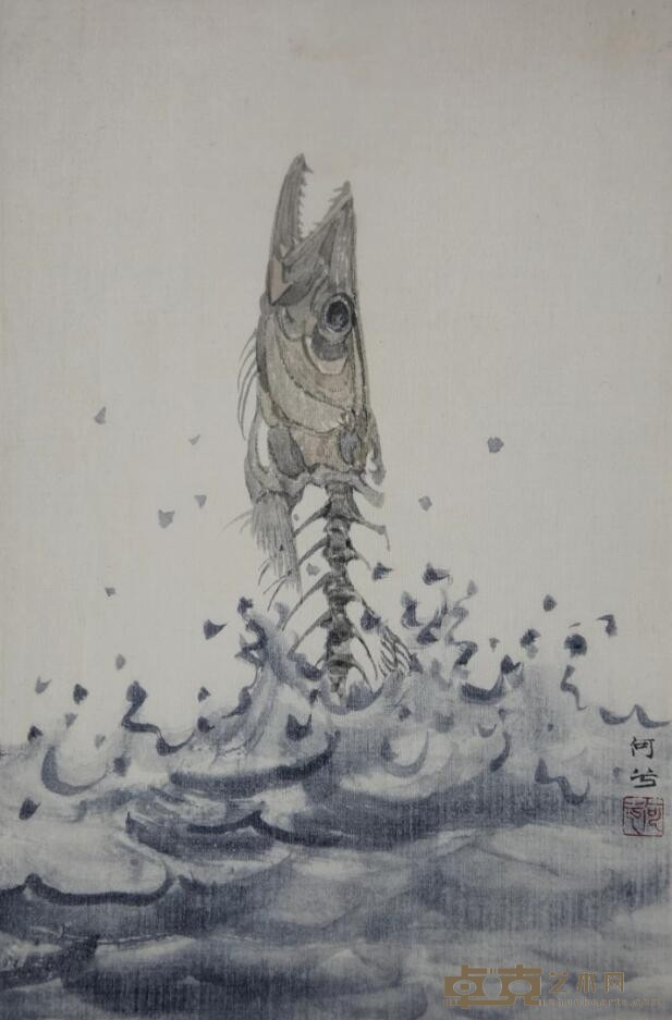 《代价》 何曦 26x16.5cm 2019年 绢本水墨