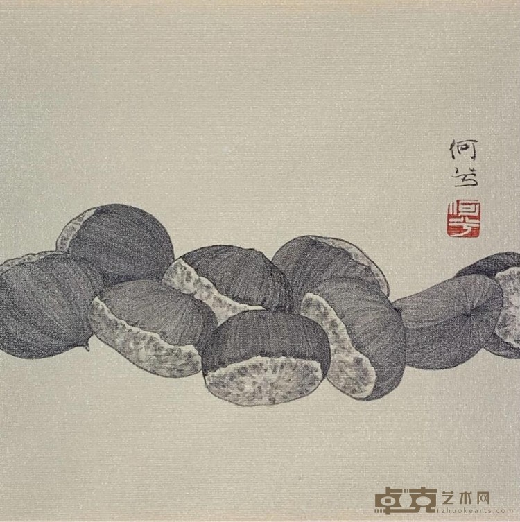 《举个栗子》 何曦 12x12cm 2020年 纸本