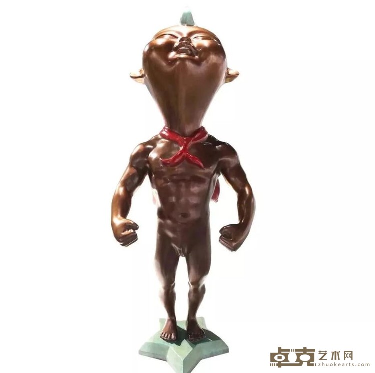 《天天向上-超人》 吴梁焰 66x40x30cm 青铜雕塑