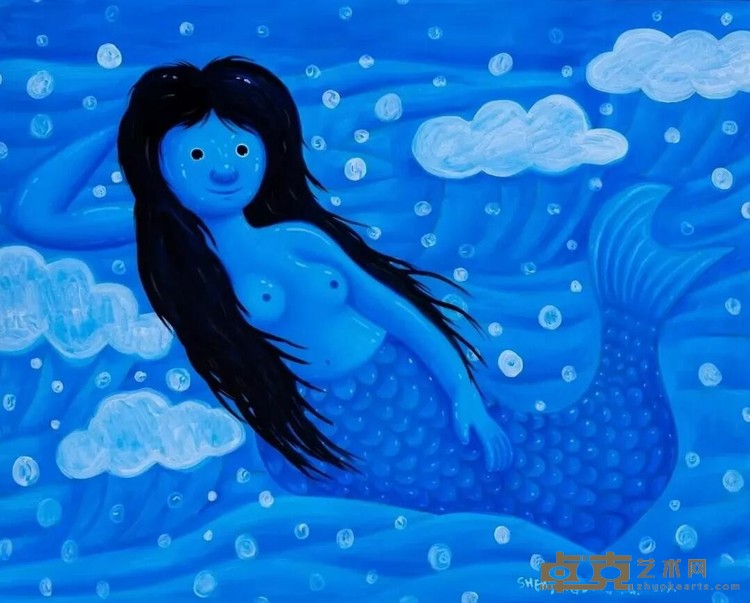 《山海经之九》 沈敬东 80x100cm 2019年 布面油画