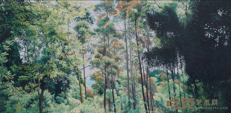 《漫林碧透》 蒋国蓉 50x100cm 2016年 布面油画