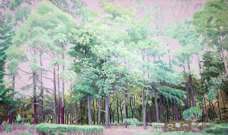 《森林1701》 蒋国蓉 60x100cm 2017年 布面油画