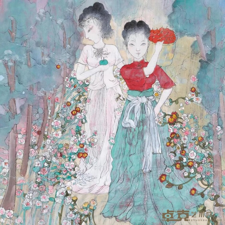 《工笔系列-浮生若梦》 胡寿荣 51.5x51.5cm 2020年 宣纸纸本