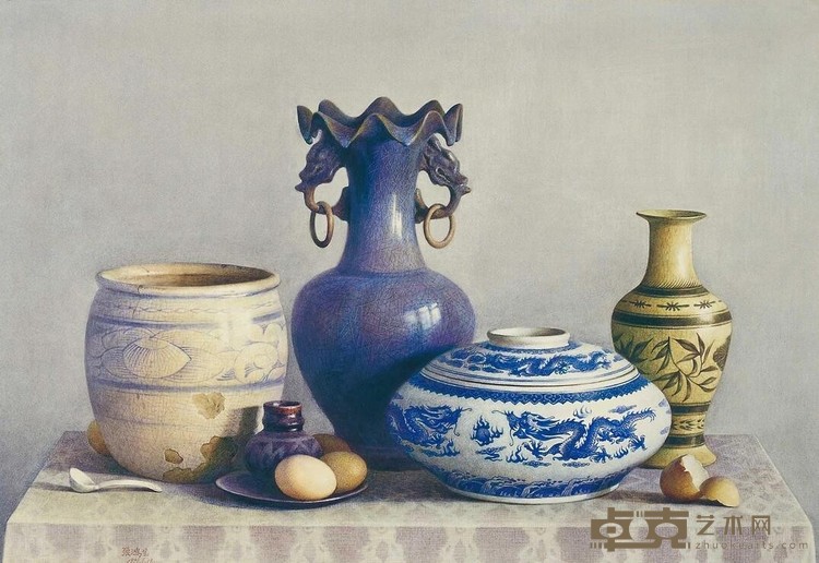 《缘分》 张鸿宝 51x73cm 1996年 纸本水彩