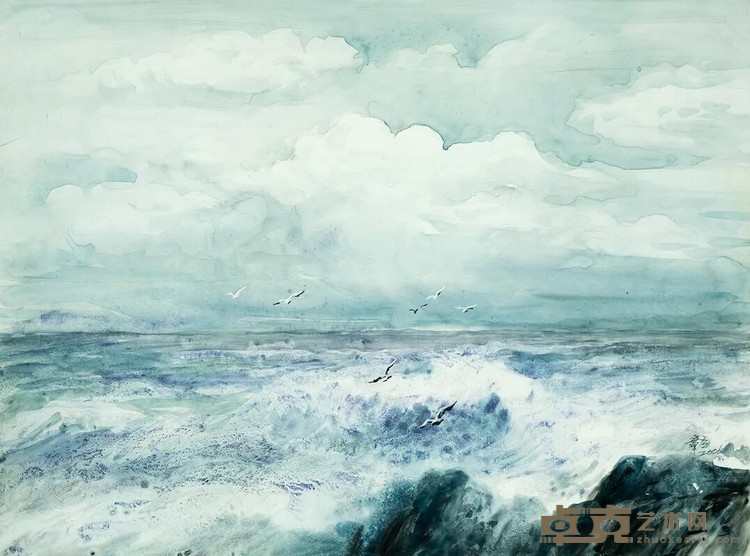 《青岛的海》 章立 39.5x54cm 2006年 纸本水彩