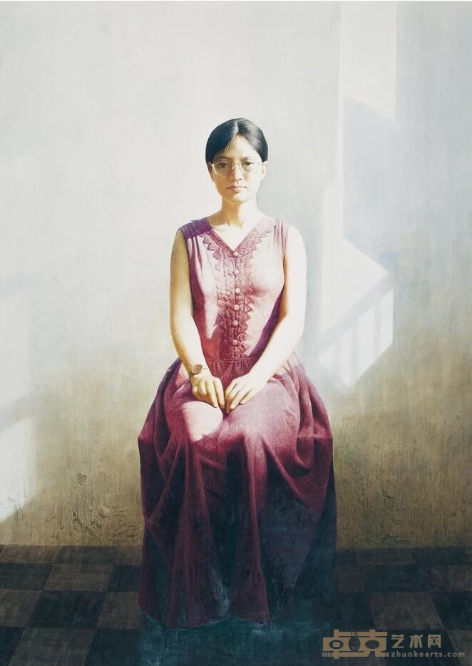 《窗前》 张鸿宝 104x74cm 纸本水彩