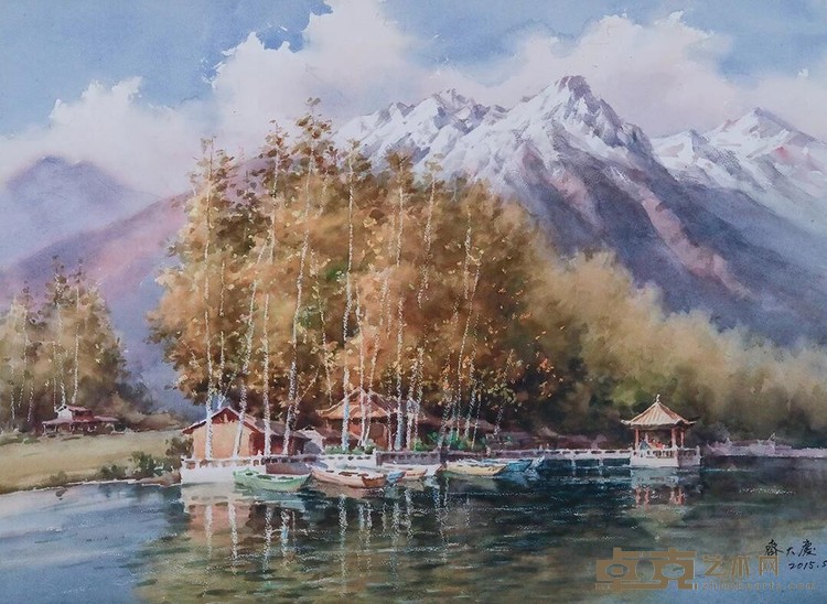 《拉市海的十月》 齐大庆 56x76cm 2015年 纸本水彩