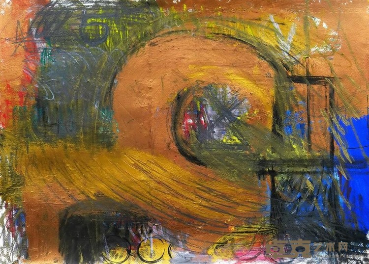 《Black Hole》 宋元元 54.5x39.5cm 2019年 纸上油彩,木炭,铅笔,油漆 Charcoal, pencil, paint and acrylic on the paper