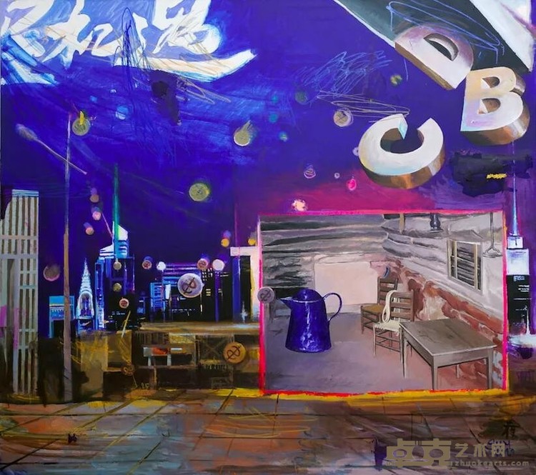《CBD小夜曲》 宋元元 200x180cm 2020年 布面油画 oil on canvas
