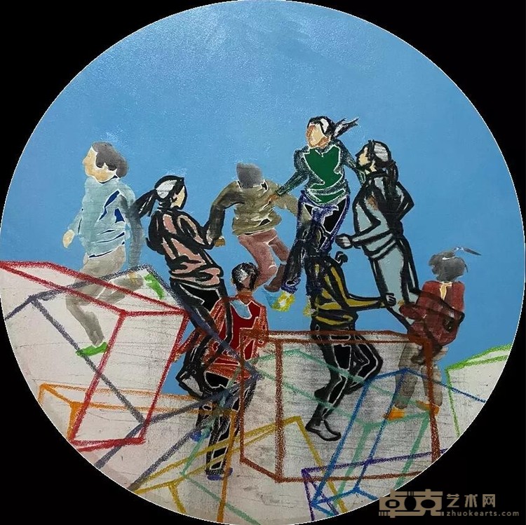 《立方空间》 汪勇 60x60cm 2019年 丙烯综合