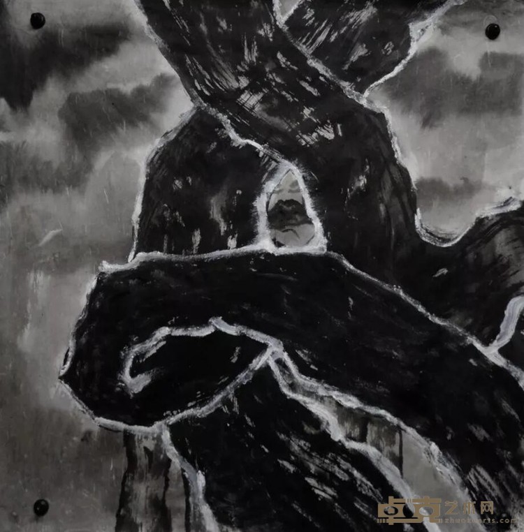 《秘密的悲伤·2》 段初一 70x70cm 2020年 纸本水墨