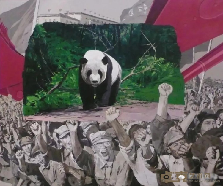 《移动的风景-熊猫3号》 徐晓燕 150x180cm 2009年 布面油彩