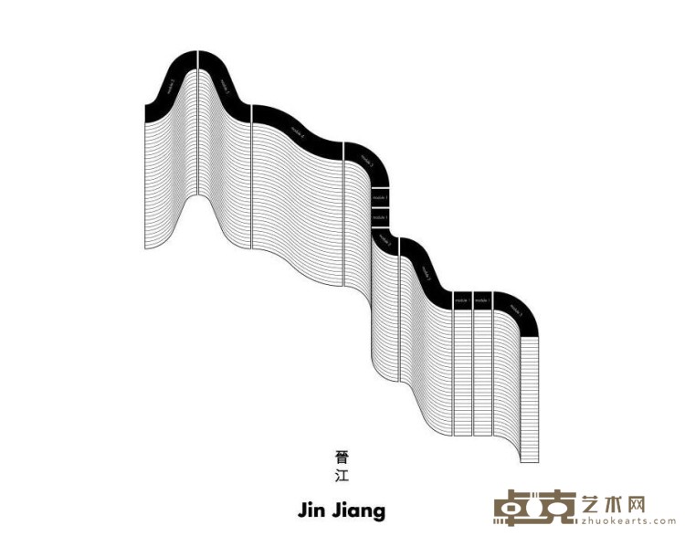 《叠河 #4 - 晋江 》 沈方敏 220x160cm 2020年 装置：瓦楞纸、蜡