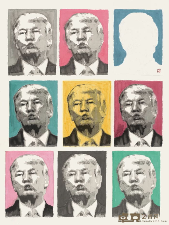 《变数的脸谱B》 南溪 96x128cm 2016年 3D水墨 设色纸本
