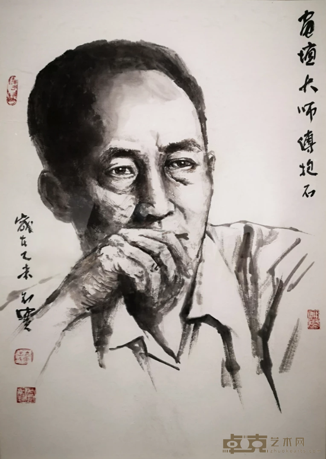 《画坛大师·傅抱石》 王名实 67x45cm 2015年