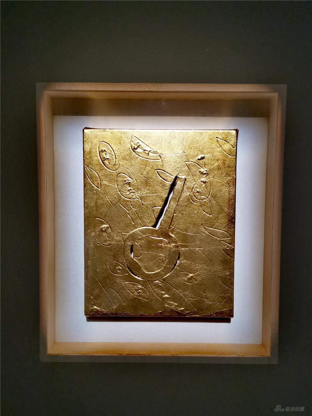 关根伸夫《手镜》；27.5x22.3cm；鳥の子纸、金箔；1989；日本画廊保证证书