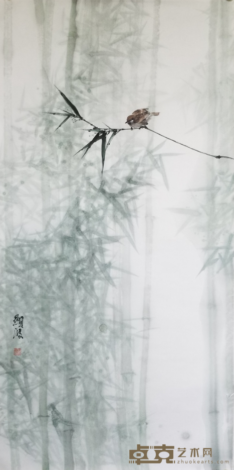 《竹林晓雾》 李显波 137x68cm 2019年 纸本