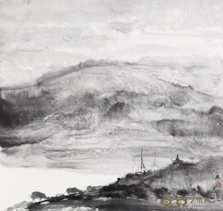 《水墨之2》 夏小斌 68x68cm 2020年 纸本水墨