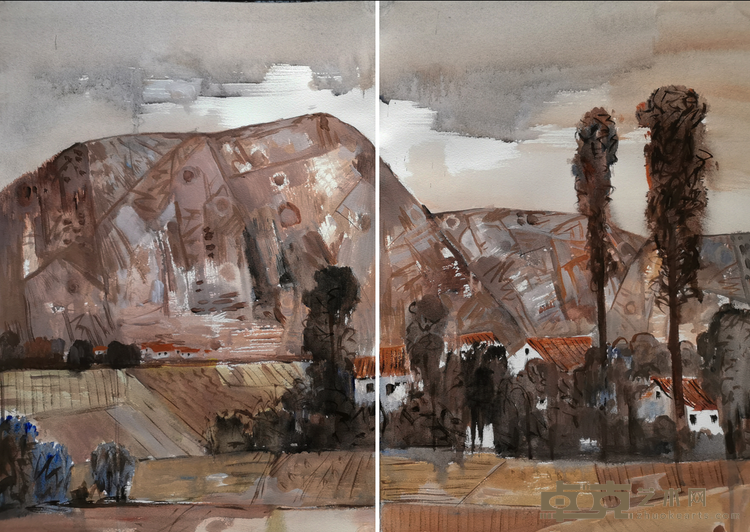 《山村即景》 李猛 53x75cm