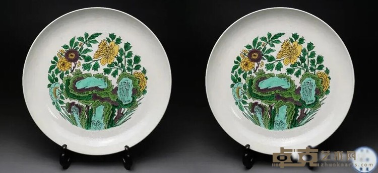 《景德镇窑素三彩菊石纹大盘》 高5cm，直径32.5cm 清康熙
