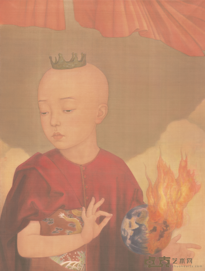 《涅槃》 张越 61x82cm 2019年 绢本设色