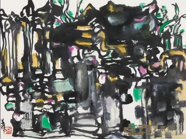 《青田村落（二） Villages in Qingtian NO. 2 》 夏蕙瑛 35x46cm 2008年