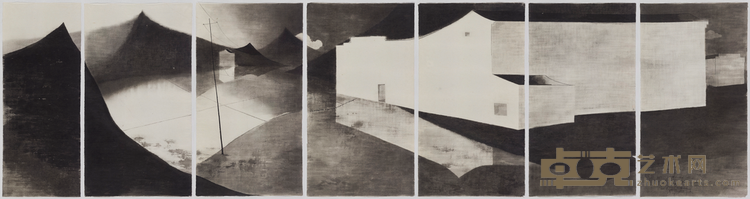 《村》 沈勤 49×66cm 2019年 纸本水墨