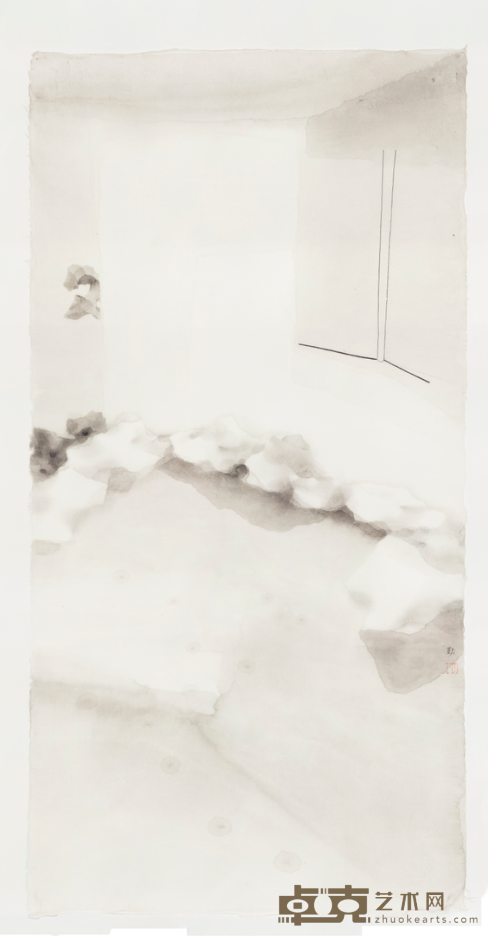 《园001》 沈勤 138×68cm 2015年 纸本水墨
