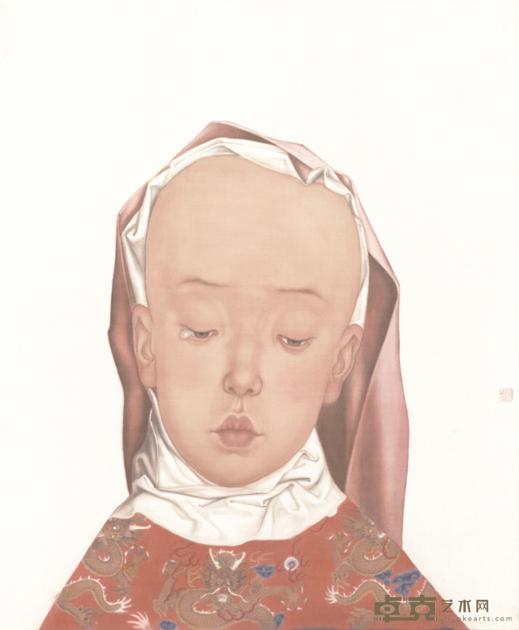 《肖像——圣者》 张越 45x55cm 2019年 绢本设色
