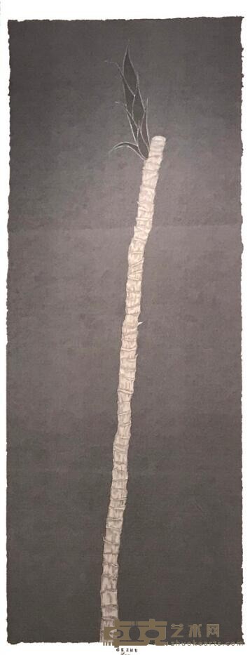 格竹03 黄几 130x50cm 2018 绢本水墨